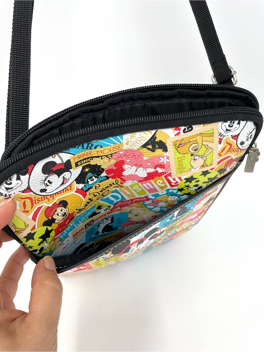 Disney Parks Mickey Mouse Classic Collage Pattern Crossbody Bag Purse iPad case - Picture 6 of 10